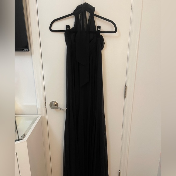 Alice & Olivia, black chiffon halter dress, size 2 - Picture 7 of 12